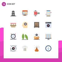 16 Universal Flat Colors Set for Web and Mobile Applications spring growth film flower hour Editable Pack of Creative Vector Design Elements