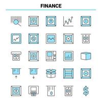 25 Finance Black and Blue icon Set Creative Icon Design and logo template Creative Black Icon vector background