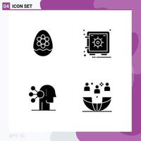 Set of Modern UI Icons Symbols Signs for egg abilities flower safe concentration Editable Vector Design Elements