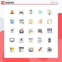 Modern Set of 25 Flat Colors and symbols such as money creative screen map clipboard Editable Vector Design Elements