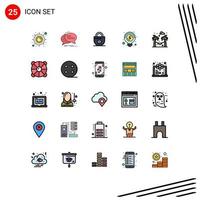 Modern Set of 25 Filled line Flat Colors and symbols such as money business speech bulb money Editable Vector Design Elements