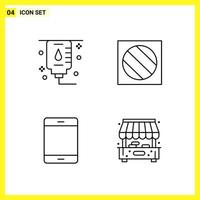 4 Icon Set Simple Line Symbols Outline Sign on White Background for Website Design Mobile Applications and Print Media Creative Black Icon vector background