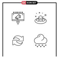 Stock Vector Icon Pack of 4 Line Signs and Symbols for ad reload marketing gift repeat Editable Vector Design Elements