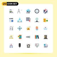 Group of 25 Modern Flat Colors Set for pin navigation online menu circle Editable Vector Design Elements