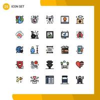 paquete de iconos vectoriales de stock de 25 signos y símbolos de línea para documentos de laboratorio de vacaciones calendario de halloween elementos de diseño vectorial editables vector