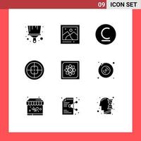 9 User Interface Solid Glyph Pack of modern Signs and Symbols of computer target kyrgyzstan soldier badge Editable Vector Design Elements