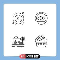 4 Universal Filledline Flat Colors Set for Web and Mobile Applications coin forum year coin seminar Editable Vector Design Elements