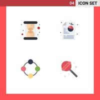 4 iconos planos universales establecidos para aplicaciones web y móviles sonajero de reloj de arena sonajero de bebé creativo elementos de diseño vectorial editables dulces vector