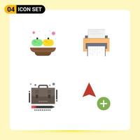 Modern Set of 4 Flat Icons and symbols such as food information sandesh delete business Editable Vector Design Elements