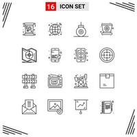 16 Outline concept for Websites Mobile and Apps explore star network mardi gras carnival Editable Vector Design Elements