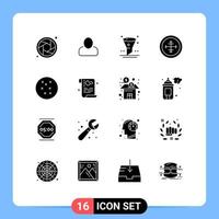 Stock Vector Icon Pack of 16 Line Signs and Symbols for data cross stitch interface target military Editable Vector Design Elements