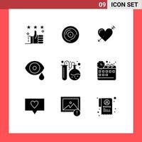 paquete de iconos de vector de stock de 9 signos y símbolos de línea para biología de laboratorio rascar elementos de diseño de vector editables de vacaciones de san valentín