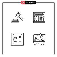 Universal Icon Symbols Group of 4 Modern Filledline Flat Colors of auction xray mixer party conference Editable Vector Design Elements