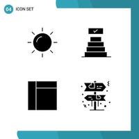 Editable Vector Line Pack of 4 Simple Solid Glyphs of day direction success grid Layer 1 Editable Vector Design Elements