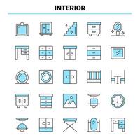 25 Interior Black and Blue icon Set Creative Icon Design and logo template Creative Black Icon vector background