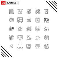 Stock Vector Icon Pack of 25 Line Signs and Symbols for classroom oil place energy can Editable Vector Design Elements