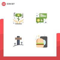 Flat Icon Pack of 4 Universal Symbols of finance communication investor chat christian Editable Vector Design Elements