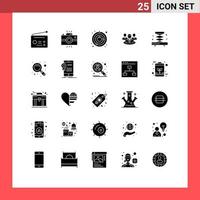 conjunto de 25 iconos de interfaz de usuario modernos símbolos signos para construcción chismes cámara vintage chat universo elementos de diseño vectorial editables vector