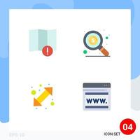 4 Creative Icons Modern Signs and Symbols of alert up down find arrow web Editable Vector Design Elements