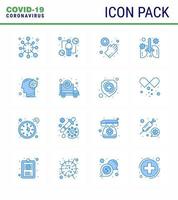 Coronavirus Awareness icon 16 Blue icons icon included pneumonia lung intect breath washing viral coronavirus 2019nov disease Vector Design Elements