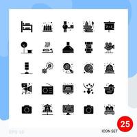 25 Solid Glyph concept for Websites Mobile and Apps education ink handycam history education Editable Vector Design Elements