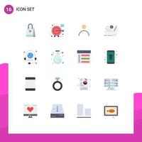 16 Thematic Vector Flat Colors and Editable Symbols of communication role personalization quest map Editable Pack of Creative Vector Design Elements