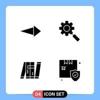 4 Solid Black Icon Pack Glyph Symbols for Mobile Apps isolated on white background 4 Icons Set Creative Black Icon vector background