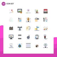 Universal Icon Symbols Group of 25 Modern Flat Colors of game ticket office player profit growth Editable Vector Design Elements