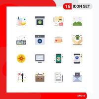 16 Thematic Vector Flat Colors and Editable Symbols of keyboard computer knowledge canada image Editable Pack of Creative Vector Design Elements