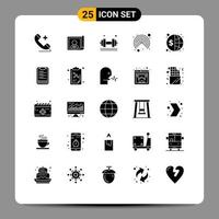 paquete de iconos de vector de stock de 25 signos y símbolos de línea para elementos de diseño de vector editables de levantador de pesas de interfaz de mancuerna de usuario global