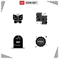 4 Icons Solid Style Grid Based Creative Glyph Symbols for Website Design Simple Solid Icon Signs Isolated on White Background 4 Icon Set Creative Black Icon vector background