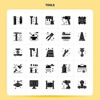 Solid 25 Tools Icon set Vector Glyph Style Design Black Icons Set Web and Mobile Business ideas design Vector Illustration