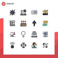 Set of 16 Modern UI Icons Symbols Signs for copy bell knowledge alert growth Editable Creative Vector Design Elements