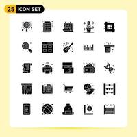 Set of 25 Modern UI Icons Symbols Signs for crop tool growth calendar education business Editable Vector Design Elements