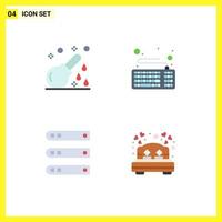 4 Universal Flat Icons Set for Web and Mobile Applications enema database hospital device hosting Editable Vector Design Elements