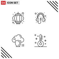 Group of 4 Modern Filledline Flat Colors Set for chinese secure travel hardware safety Editable Vector Design Elements