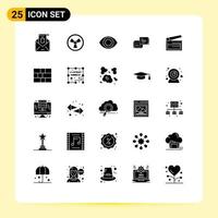 paquete de iconos vectoriales de 25 líneas y símbolos para mensajes de acción vista de burbuja de riesgo biológico elementos de diseño vectorial editables vector