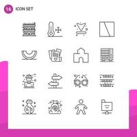 Stock Vector Icon Pack of 16 Line Signs and Symbols for food layout arrow interface collage Editable Vector Design Elements