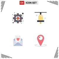 Set of 4 Commercial Flat Icons pack for goal love strategic education location Editable Vector Design Elements