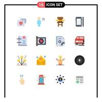 Modern Set of 16 Flat Colors and symbols such as book huawei class mobile phone Editable Pack of Creative Vector Design Elements