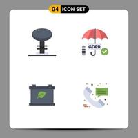 Flat Icon Pack of 4 Universal Symbols of bar save stool tick call Editable Vector Design Elements