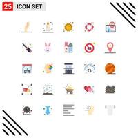 Set of 25 Modern UI Icons Symbols Signs for repair pin planet navigation support Editable Vector Design Elements