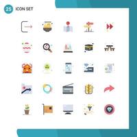 Modern Set of 25 Flat Colors and symbols such as food easter direction right arrow Editable Vector Design Elements