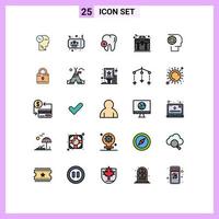 25 iconos creativos, signos y símbolos modernos de equipo de trabajo, caja de hospital, bolsa, elementos de diseño vectorial editables vector