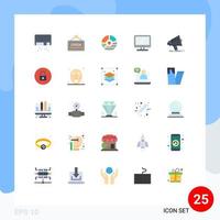 Stock Vector Icon Pack of 25 Line Signs and Symbols for imac monitor analysis computer seo Editable Vector Design Elements