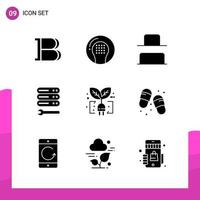 Glyph Icon set Pack of 9 Solid Icons isolated on White Background for responsive Website Design Print and Mobile Applications Creative Black Icon vector background