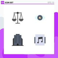 4 Thematic Vector Flat Icons and Editable Symbols of balance business app eye album Editable Vector Design Elements