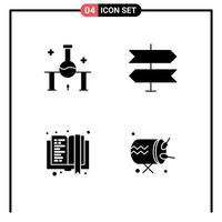 Pack of Modern Solid Glyphs Signs and Symbols for Web Print Media such as laboratory e book science experiment location education Editable Vector Design Elements