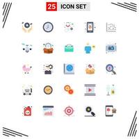 25 iconos creativos, signos y símbolos modernos de negocios, tienda móvil, reloj, clic móvil, elementos de diseño vectorial editables móviles vector