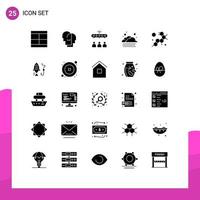 25 Creative Icons Modern Signs and Symbols of molecule weather feelings rain team Editable Vector Design Elements